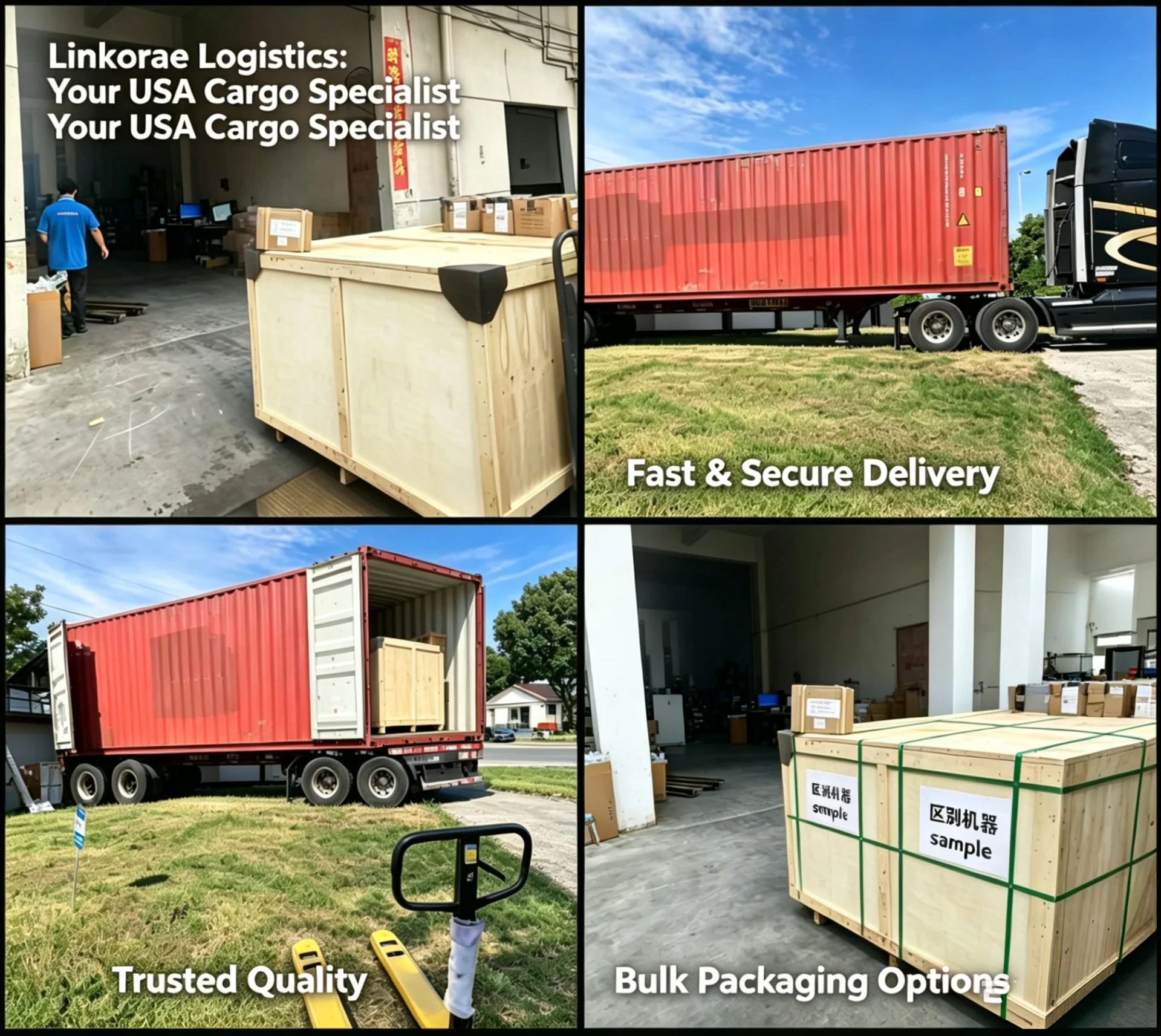Oversized cargo — warehouse crating, container loading, and delivery