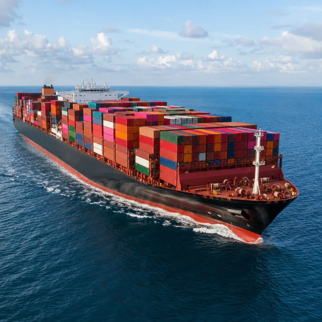 Container ship ocean transit China to USA
